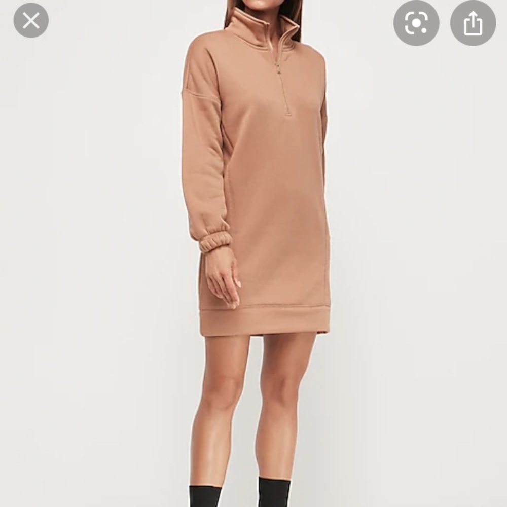 Camel colored sweatshirt dress